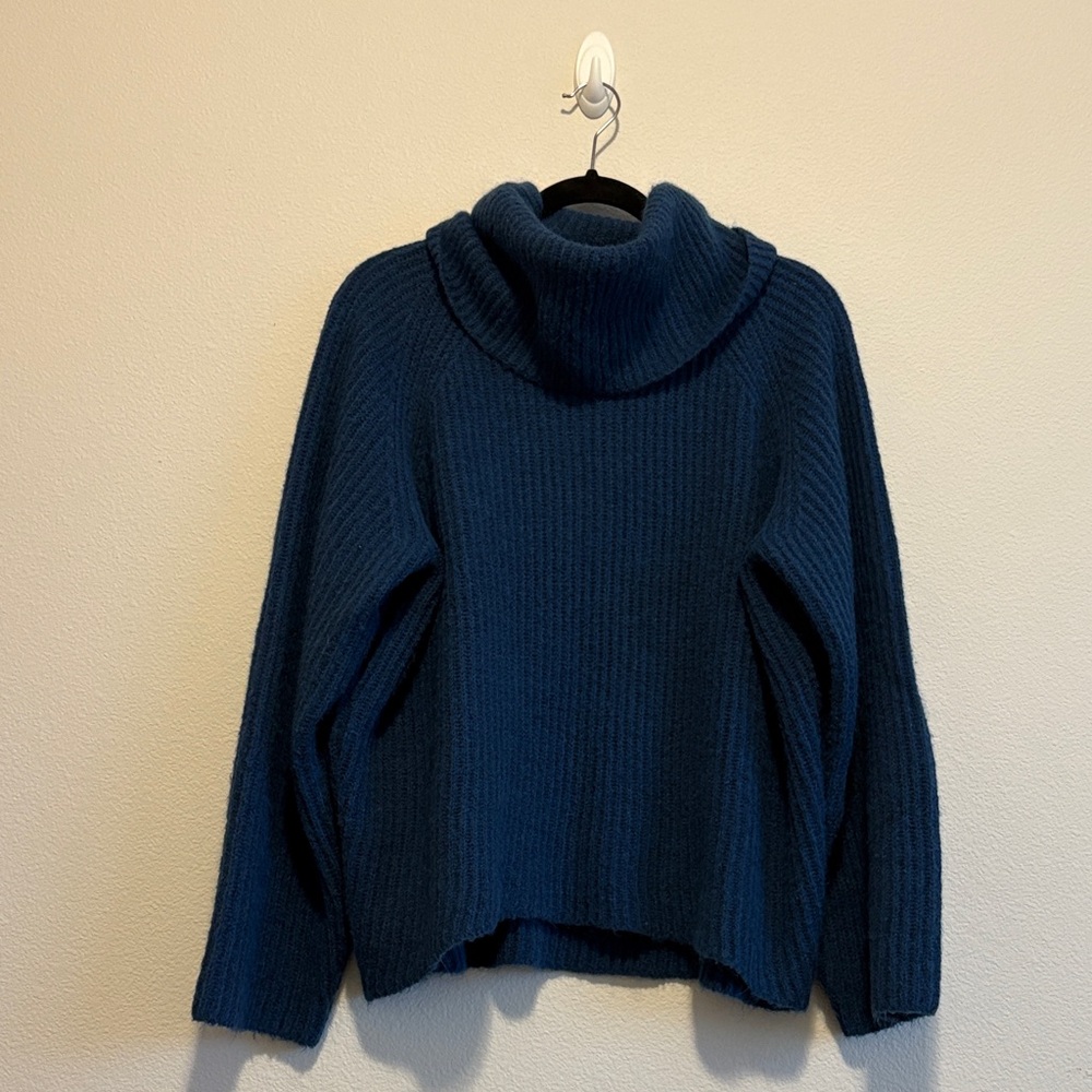 J. Crew Deep Blue Cowl Neck Sweater - Big Sur - Size M